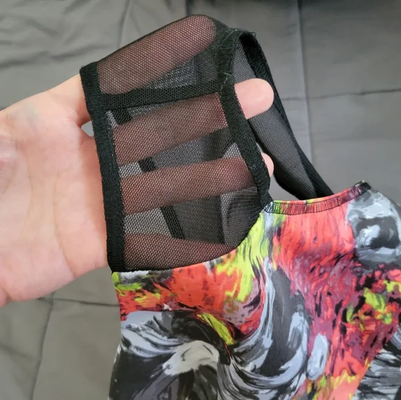 Rachel Rachel Roy | Cute Floral Mesh Cut Out A-line Sleeveless Dress w/ Pockets - Picture 10 of 14